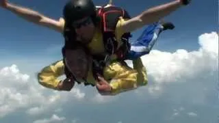 Tandem jump at Sky's the Limit Northeast Skydiving Center .