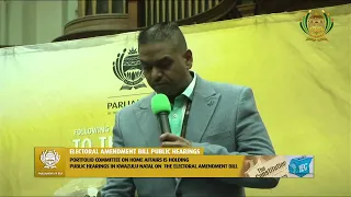 Electoral Amendment Bill, Public Hearings, Pietermaritzburg, City Hall, 8 March 2022
