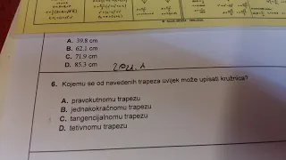 6. zad 2021.  državna matura matematika 2021.  A - viša razina Riješena Državna matura Matematika