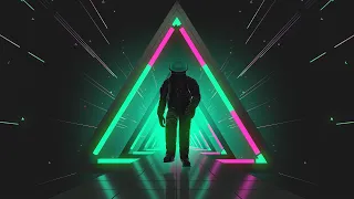 Man Walking in Space Neon Vj Loop Tunnel | No Copyright Motion Background Video