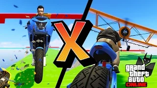 GTA V Online Versus #71: ERA PRA SER MOTO VS AVIÃO! CÓCCIX DE AÇO