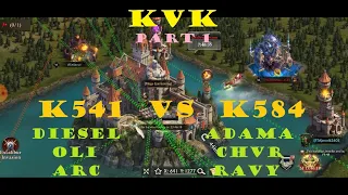 Part 1 KvK K541 Diesel, Oli, Arc team vs Adama, Ravy team K584 | King of Avalon