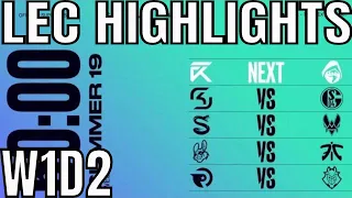 LEC Highlights ALL GAMES Week 1 Day 2 Summer 2019 Leaguee of Legends EULCS