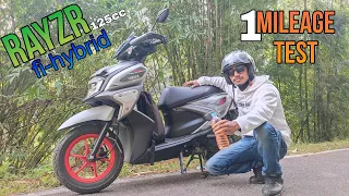 RAYZR FI HYBRID MILEAGE TEST | 125cc scooter BS6 | 1liter Mileage Test | Bharghav