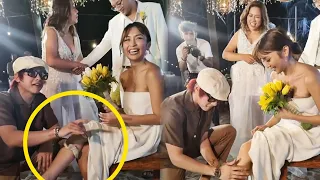 DANIEL AT KATHRYN SA KASALAN NI DIREK CATHY, DANIEL NILAGYAN NG GARTER SI KATHRYN, actual footage