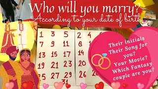 Who will you marry👰💍🤵according to your date of birth🔮💫Apki Shadi Kissey hogi🌠Their Song🎤Your Movie 🎬