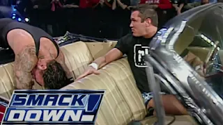 Randy Orton Puts The Undertaker In a Low Rider & Crashes it Into The Smackdown Set SD Nov 29,2005