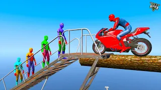 GTA 5 Spiderman Epic Bike Jumps #4 - Spider-Man Stunts & Fails, Gameplay #2 Rí Gaming Studio