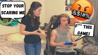 Video Game RAGE PRANK On My Girlfriend To See Her Reaction! *I Scared Her*