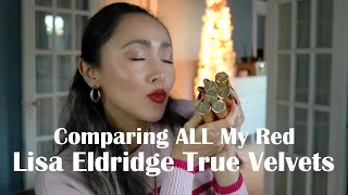 Lisa Eldridge's Red True Velvets Swatches and Comparison 💄