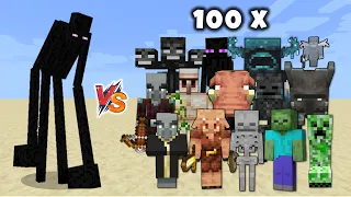 ENDERSENT vs All Minecraft Mobs x100 - Endersent (Minecraft Dungeons) vs Mobs