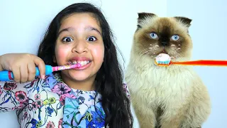 Brushing With a cat Toothbrush shorts​