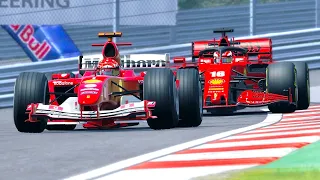 Ferrari F1 2020 vs Ferrari F1 2004 at Red Bull Ring