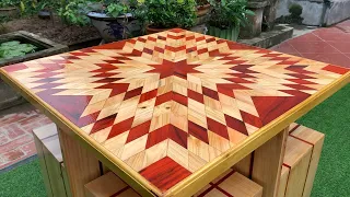 Amazing Woodworking Ideas // How To Build A Unique And Beautiful Outdoor Coffee Table - DIY