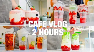 🍓🍓2시간 딸기 테마 컬렉션🍓🍓cafe vlog / cafe vlog/ 카페 브이로그 / 개인카페 브이로그