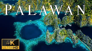 FLYING OVER PALAWAN (4K UHD) - Peaceful Music With Stunning Beautiful Nature To Listen While Waiting