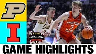 #3 Purdue vs #12 Illinois Highlights | NCAA Men's Basketball | 2024 College Basketball