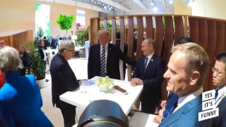 Первое рукопожатие Путина и Трампа