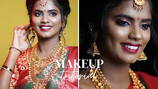 South indian HD muhurtham look for dusky skin 🤩|தமிழில் |bridal makeup full tutorial 🔥❤️