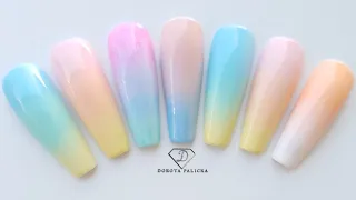 Ombre nail art techniques. Easy ombre with gel polish. How to do quick ombre nails.