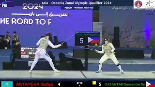 Asian Olympic Qualifier 2024 SWF - GOLD - Sofiya Aktayeva KAZ v Samantha Kyle Catantan PHI