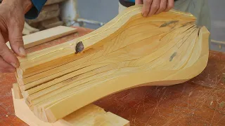 Incredible Woodworking Idea And Techniques From Strips of Wood // Great Dining Table Design Project