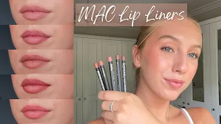 MAC Lip Liner Try On 🖤 | Oak, Subculture, Boldy Bare, Whirl + Spice!