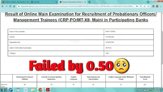 💯IBPS PO Mains Scorecard😥🥺☝️#ibpspo