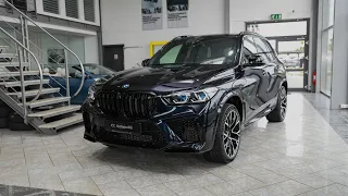 2022 BMW X5 M Competition Carbonschwarz Metallic Exterior and Interior in detail