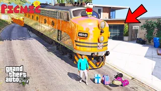 Franklin And Shinchan Going To Train Journey for Picnic IN GTA V