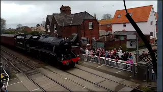 Steam Loco 44932 At Trimley station on the Ipswich to Felixstowe line, east Suffolk 23/4/23