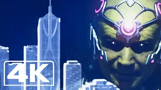 Brainiac invades earth scenes - Injustice 2   4K UHD