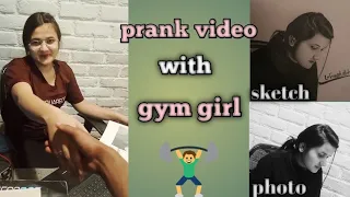 sketch prank with gym girl reaction 🔥 UmeshArt