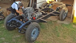 Land Rover Series 2A Restoration Part 8  Engine and Gearbox Installation