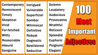 100 Most Important Adjectives in English With Synonyms
