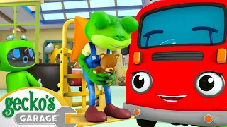 Sleepy Gecko's Firetruck Fix | Gecko the Mechanic | Vehicle Repair Cartoons | Buses, Trucks and Cars