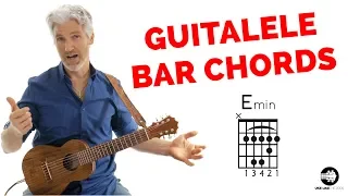 How To Play E and E Minor Bar Chords on Guitalele