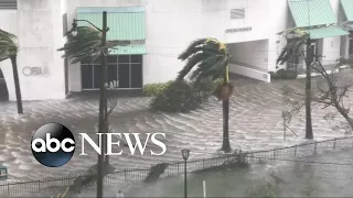 Hurricane Irma roars into the Florida Keys and continues up the coast