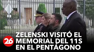 Volodimir Zelenski visitó el memorial del Pentágono para las víctimas del 11S