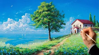 👍 Acrylic Landscape Painting - Paradise Corner / Easy Art / Drawing Lessons / Satisfying Relaxing