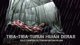 Solo camping : Hujan deras dan Angin Kencang | ASMR