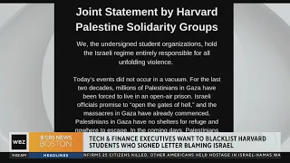 Some executives want to blacklist Harvard students who signed letter blaming Israel for attacks