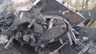 Destroyed self-propelled artillery 2S1 "Gvozdika" of the Armed Forces of Ukraine in Kherson region.