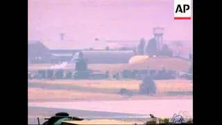 F-16 fighter jets taking off from air base