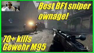 BEST BF1 SNIPER RIFLE OWNAGE! | 70+ killls (MVP) Gewehr M95 infantry - Battlefield 1