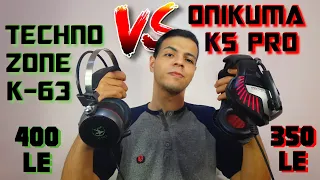 TECHNO ZONE K-63 vs ONIKUMA K5 PRO | ازاى تقارن بين سماعتين ؟! | الاعلان عن الفائز بالجيف اواى 🥳🎁