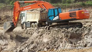 Amazing New Model 2021 HITACHI Excavator ZAXIS 350H Loading Dump Trucks