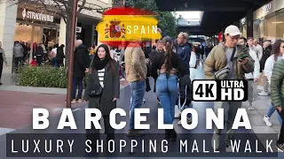 Walk in Luxury Shopping Mall | Barcelona, Spain February 2024 4K/HDR