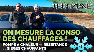 HIVER : On mesure la conso des chauffages ! PAC, sièges chauffants, etc ... (Techzone)