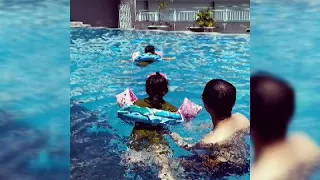 Balita belajar berenang part 1 Hotel Dalton Makassar